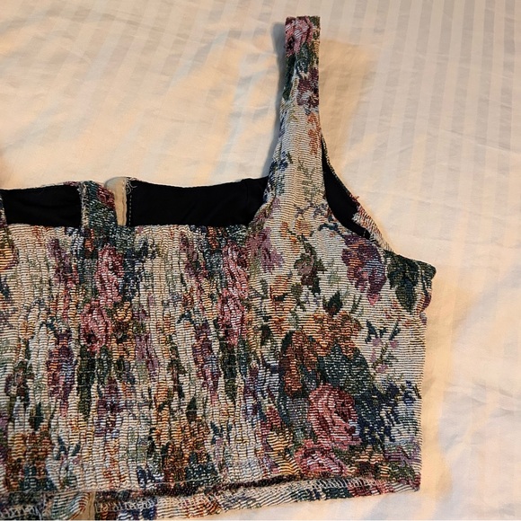 Wild Fable Floral Victorian Corset Bustier Crop Top - Picture 8 of 9